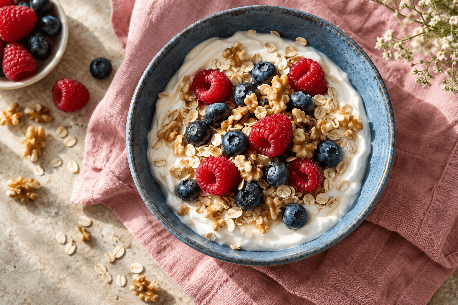 Berry oat yogurt bowl